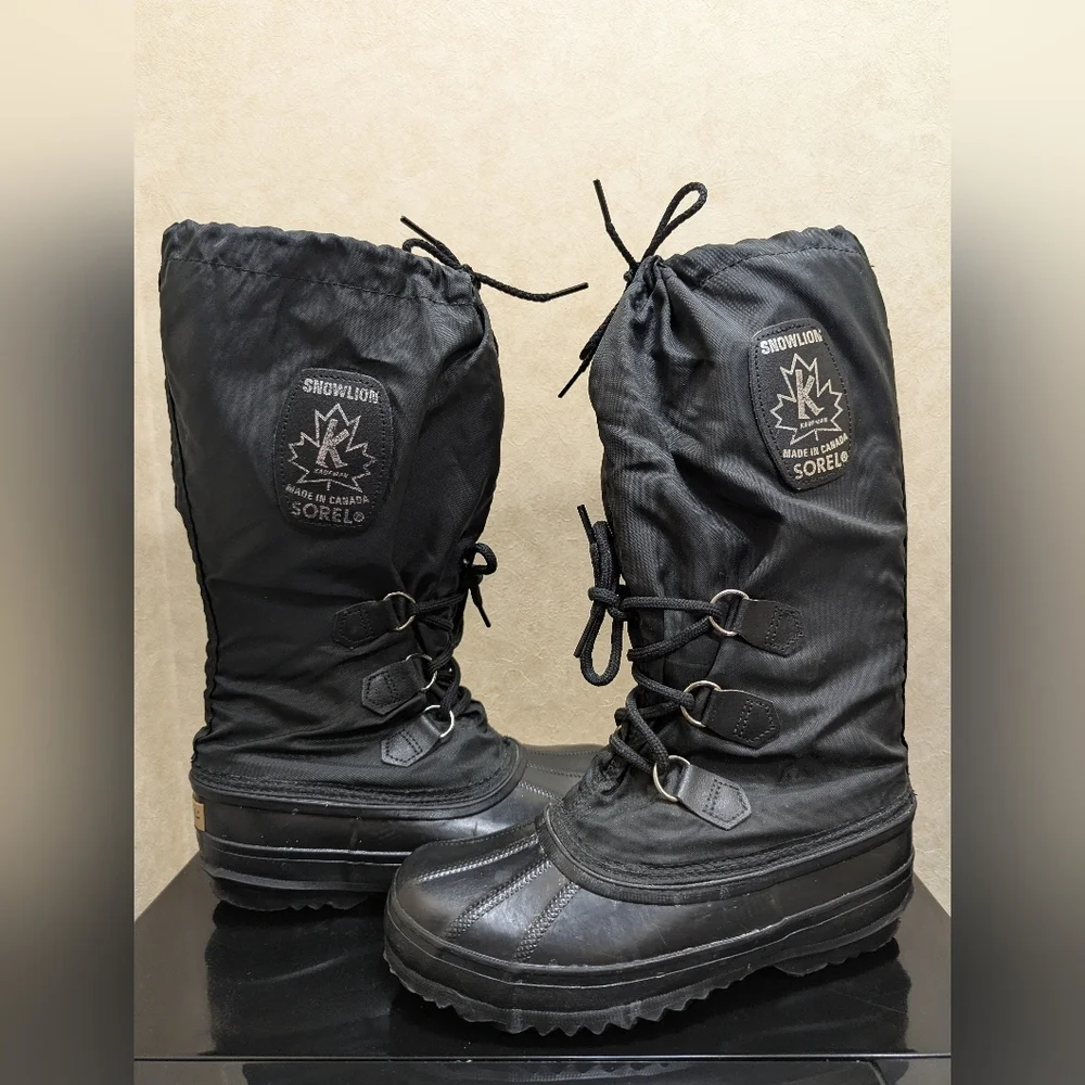 Sorel Kaufman Chunky Snow Lion Boots Size 6 Women's Vintage As New - Picture 11 of 14